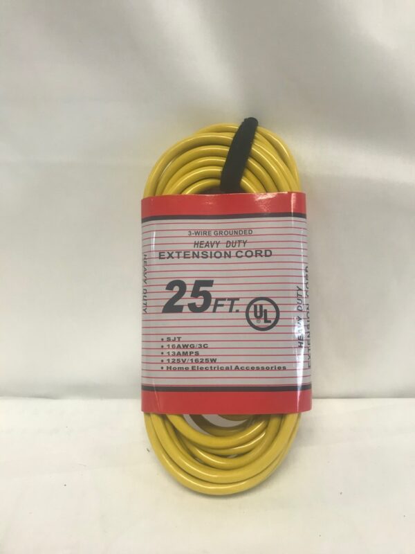 Extension Cord Yellow 25' 16/3