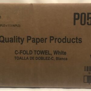 Paper Towels, C-Fold, White, 2400 ct